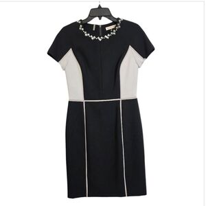 Rebecca Taylor color block minimalist knee length dress